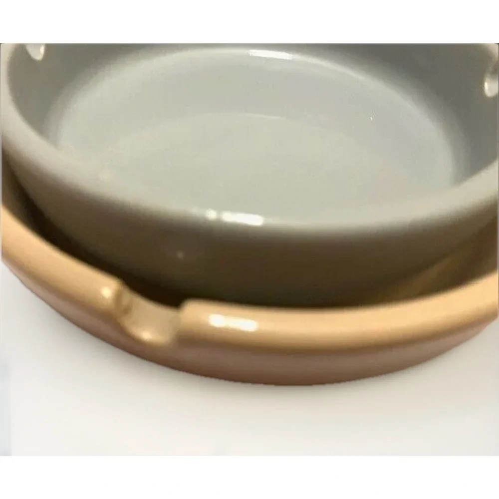 VTG Ceramic Catchall Ashtray MCM Minimalist Boho 2PC Retro Table Decor Staging